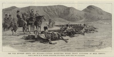 La Guerre entre la Serbie et la Bulgarie, manœuvres de cavalerie devant le prince Alexandre à Mala Tirnova - Maksymiljan Antoni Piotrowski